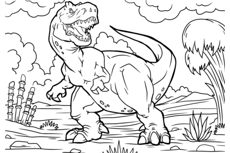 Printable coloring pages: Dinosaurs10 – 10 Doigts
