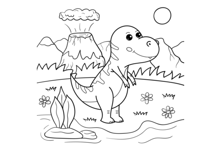 Dibujos para imprimir : Dinausores14 – 10 Doigts