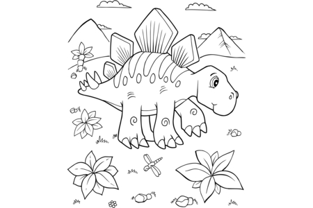 Printable coloring pages: Dinausores4 – 10 Doigts