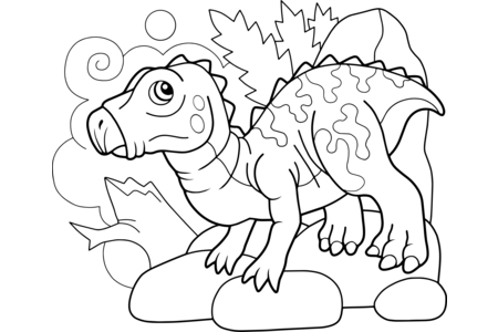 Printable coloring pages: Dinausores9 – 10 Doigts