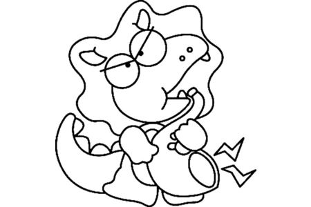 Printable coloring pages: Dinosaur 05 – 10 Doigts