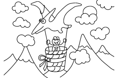 Printable coloring pages: Dinosaur 07 – 10 Doigts