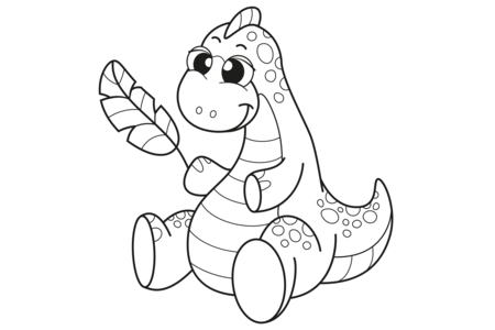 Printable coloring pages: Dinosaur 15 – 10 Doigts