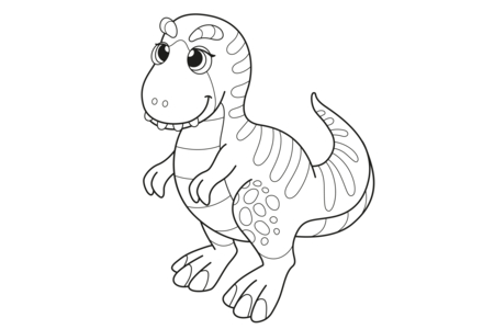 Printable coloring pages: Dinosaur 16 – 10 Doigts