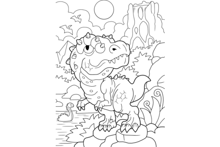 Printable coloring pages: Dinosaur 17 – 10 Doigts