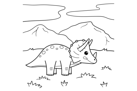 Printable coloring pages: Dinosaur 18 – 10 Doigts