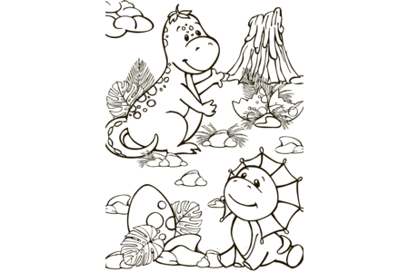 Printable coloring pages: Dinosaur 24 – 10 Doigts