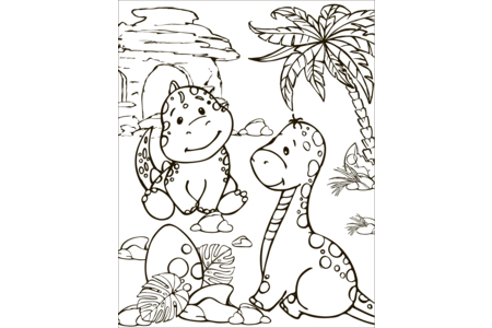 Printable coloring pages: Dinosaur 25 – 10 Doigts