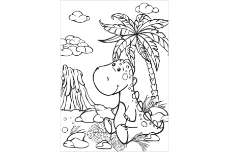 Printable coloring pages: Dinosaur 30 – 10 Doigts
