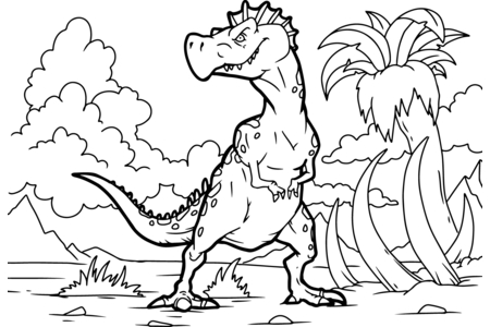 Printable coloring pages: Dinosaur 31 – 10 Doigts