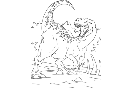 Printable coloring pages: Dinosaur 32 – 10 Doigts