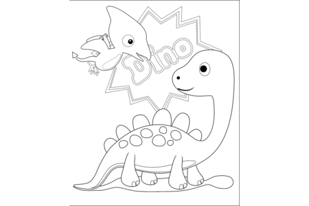 Printable coloring pages: Dinosaur 33 – 10 Doigts