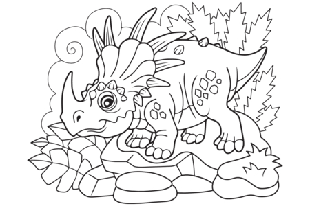 Printable coloring pages: Dinosaur 35 – 10 Doigts
