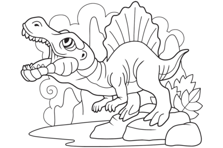Printable coloring pages: Dinosaur 36 – 10 Doigts