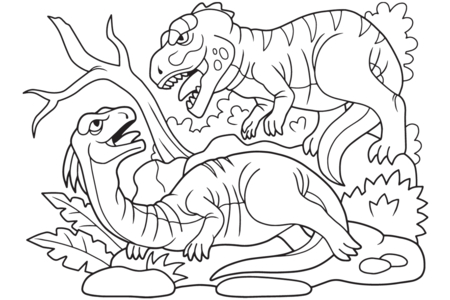 Printable coloring pages: Dinosaur 39 – 10 Doigts