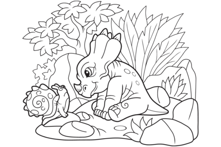 Printable coloring pages: Dinosaur 46 – 10 Doigts