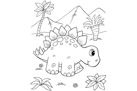 Printable coloring pages: Dinosaur 47 – 10 Doigts