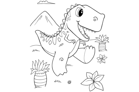 Printable coloring pages: Dinosaur 48 – 10 Doigts