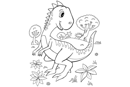Printable coloring pages: Dinosaur 49 – 10 Doigts