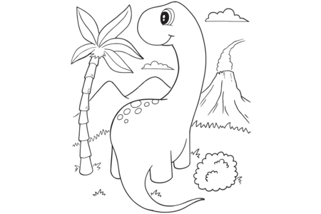 Printable coloring pages: Dinosaur 50 – 10 Doigts