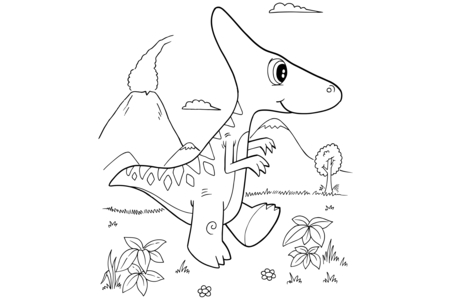 Printable coloring pages: Dinosaur 51 – 10 Doigts