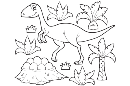 Printable coloring pages: Dinosaur 54 – 10 Doigts