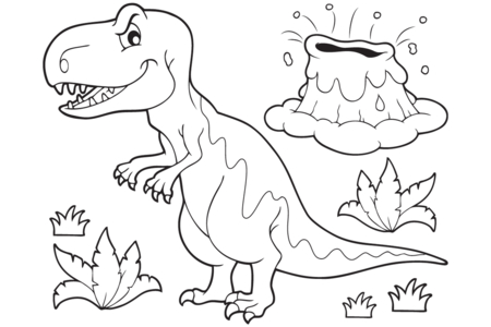 Printable coloring pages: Dinosaur 55 – 10 Doigts