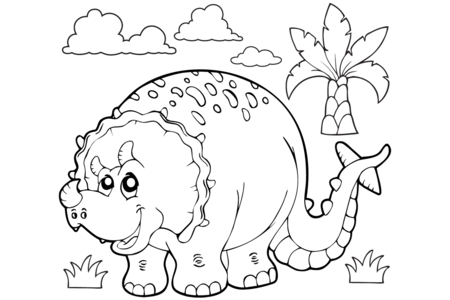 Printable coloring pages: Dinosaur 57 – 10 Doigts
