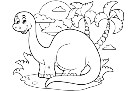 Printable coloring pages: Dinosaur 64 – 10 Doigts