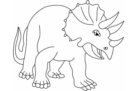 Printable coloring pages: Triceratops – 10 Doigts