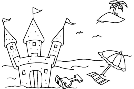 Dibujos para imprimir : Castillo de arena 01 – 10 Doigts
