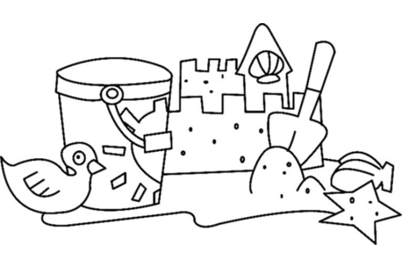 Dibujos para imprimir : Castillo de arena 02 – 10 Doigts