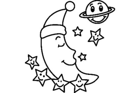 Dibujos para imprimir : Luna 04 – 10 Doigts