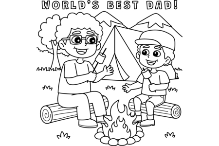 Printable coloring pages: Father's Day 04 – 10 Doigts