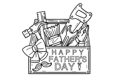 Printable coloring pages: Father's Day 06 – 10 Doigts