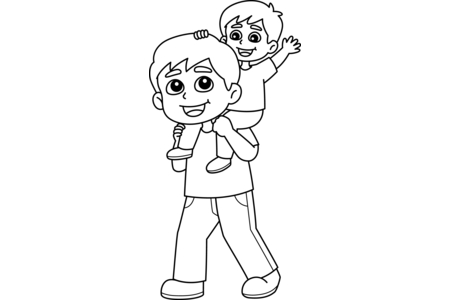 Printable coloring pages: Father’s Day 10 – 10 Doigts