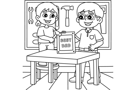 Printable coloring pages: Father's Day 14 – 10 Doigts