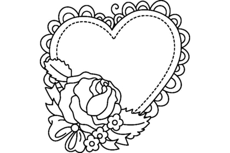 Printable coloring pages: Father's Day heart 02 – 10 Doigts