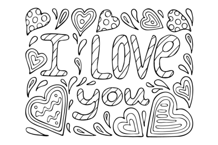 Printable coloring pages: Father's Day Heart 07 – 10 Doigts
