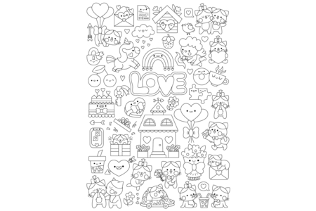 Printable coloring pages: Father's Day Heart 08 – 10 Doigts