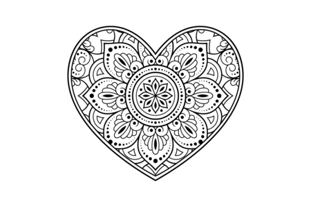 Printable coloring pages: Father's Day heart 10 – 10 Doigts