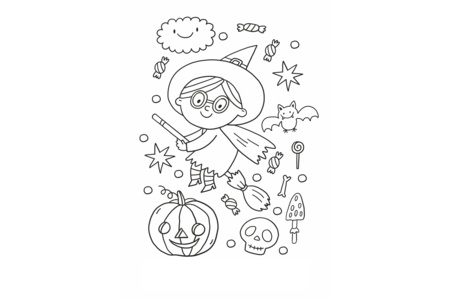 Printable coloring pages: Halloween 70 – 10 Doigts