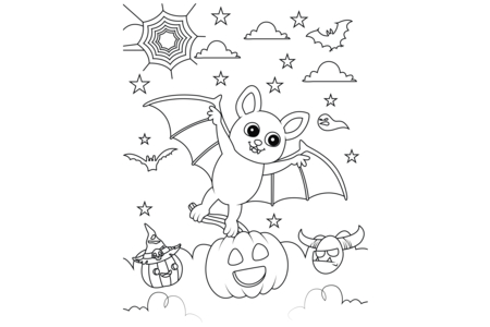 Printable coloring pages: Halloween 80 – 10 Doigts