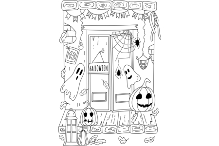 Printable coloring pages: Halloween 84 – 10 Doigts