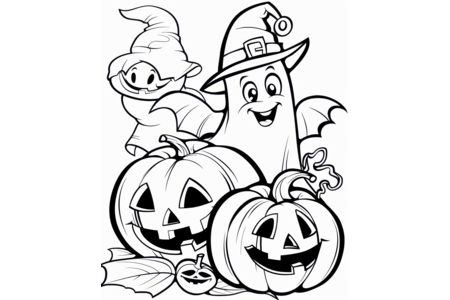 Printable coloring pages: Halloween 85 – 10 Doigts