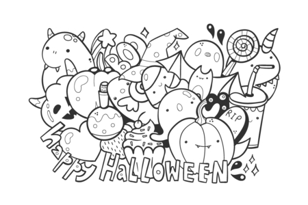 Dibujos para imprimir : Halloween17 – 10 Doigts