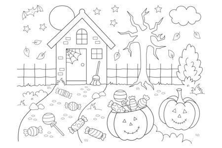 Printable coloring pages: Halloween27 – 10 Doigts