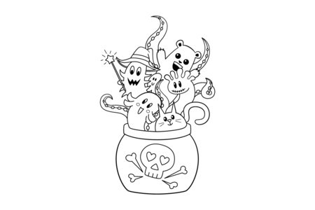 Dibujos para imprimir : Halloween41 – 10 Doigts