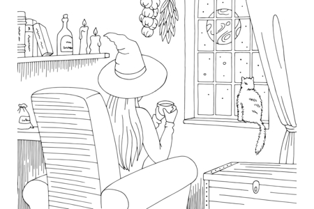 Printable coloring pages: Halloween5 – 10 Doigts