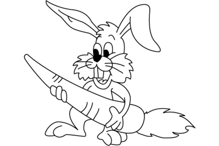 Printable coloring pages: Rabbit 03 – 10 Doigts